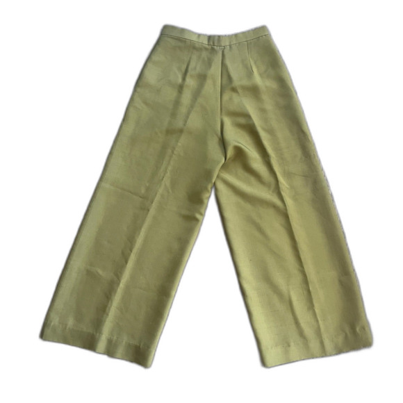 Vintage TODD OLDHAM Yellow Wide Leg 100% Silk Pants Trousers  Women's Size Large - Picture 4 of 8